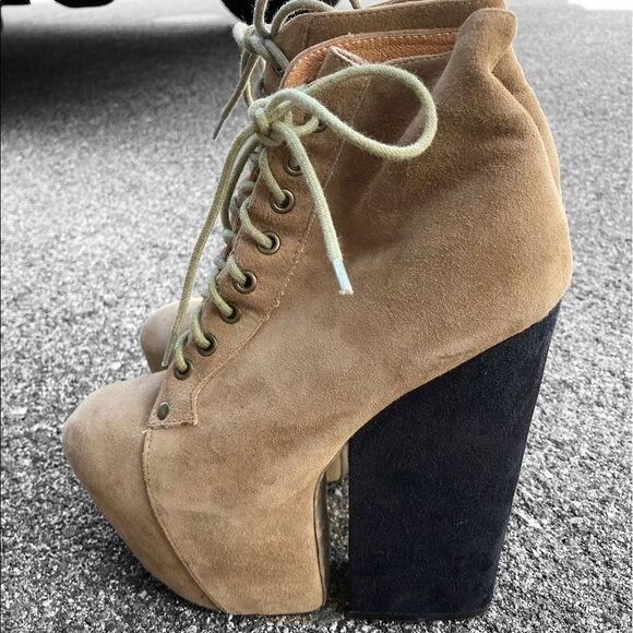 Jeffrey Campbell Freda Tan Highest Platform Booties - Picture 4 of 10